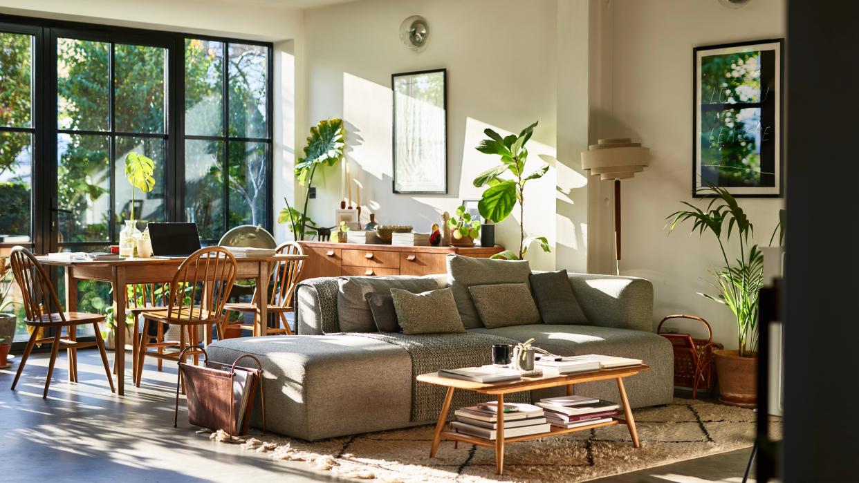 View of open plan living room