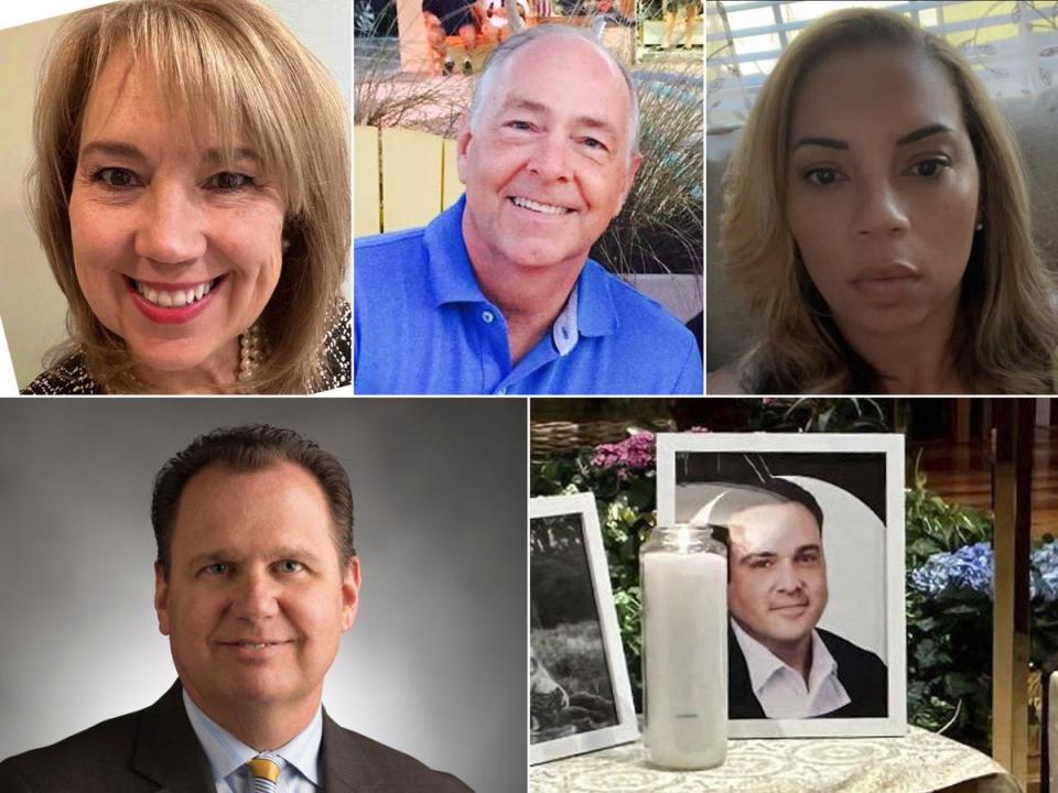 Victims from clockwise top left: Deana Eckert, 57, Tommy Elliott, 63, Juliana Farmer, 57, Josh Barrick, 40, and Jim Tutt, 64 (AP/Supplied)