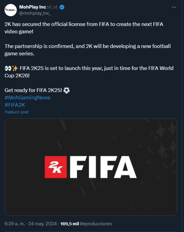 Parece que 2K hará el próximo videojuego oficial de FIFA