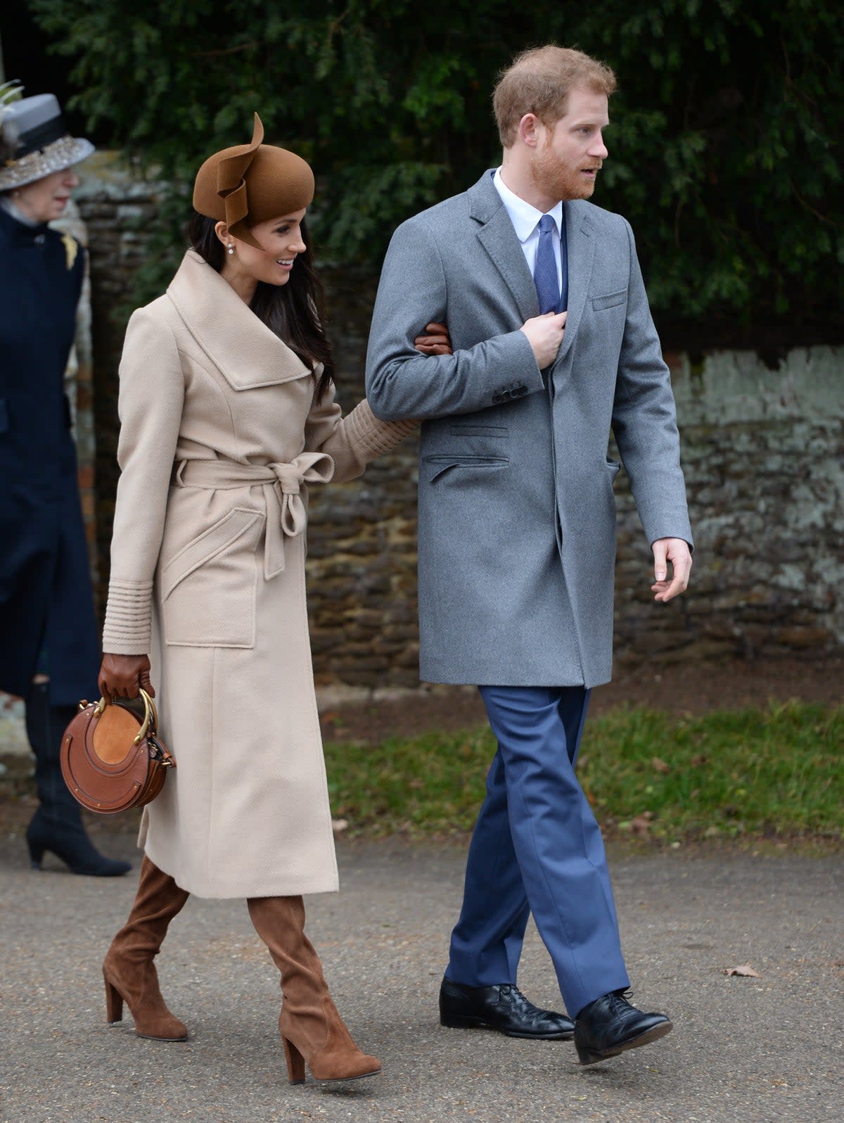 The Duke and Duchess of Sussex leaving the Christmas Day morning church service at St Mary Magdalene Church in Sandringham, photographed in 2017 (PA)