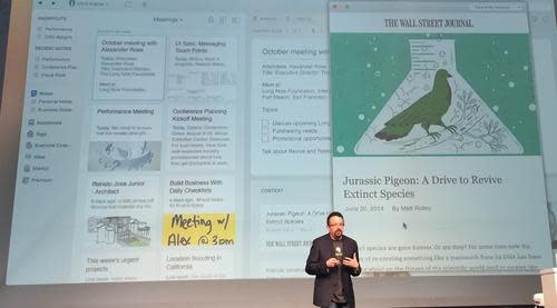 Evernote CEO Phil Libin onstage at announcement