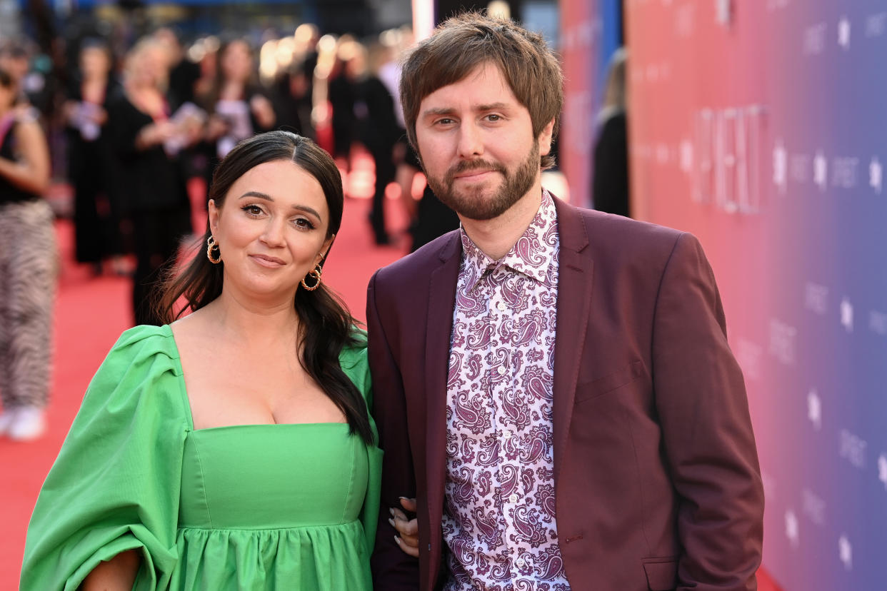 LONDON, ENGLAND - MAY 17: Clair Meek and Inbetweeners star James Buckley attend Sky's Up Next event at the Theatre Royal Drury Lane on May 17, 2022 in London, England. (Photo by Dave J Hogan/Getty Images)