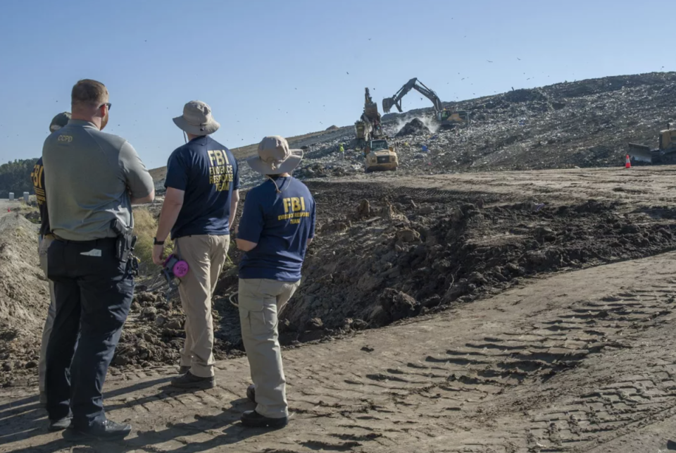 The FBI released this photo of agents overseeing the landfill search for Quinton Simon (FBI)