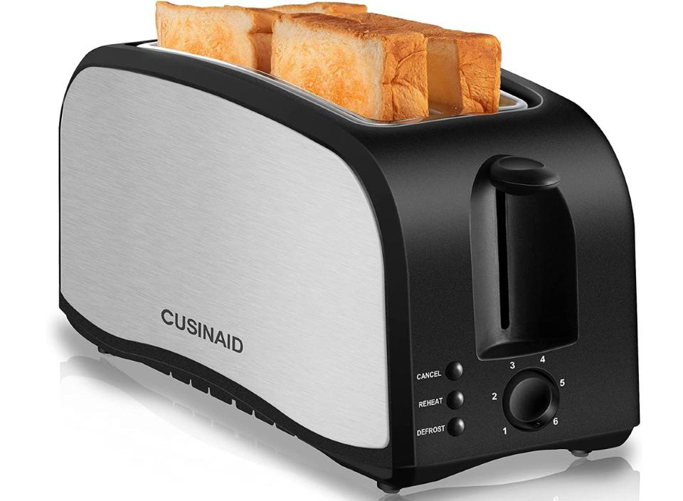 Double your toasting, reheating and defrosting power with this four-slot appliance. (Source: Amazon)