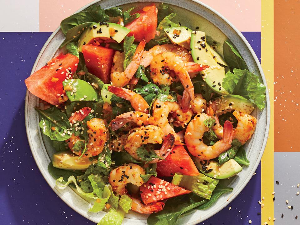 Steamed Shrimp and Watermelon Salad