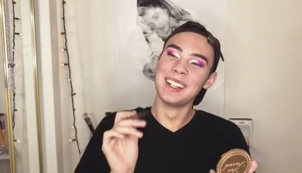 This makeup vlogger received the best compliment from his dad while filming a tutorial. (Photo: Instagram/hydratedangel)