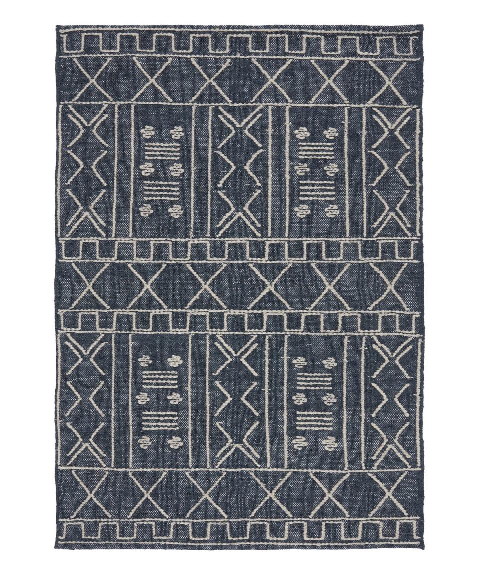 <p>On-trend pattern design, 90 per cent wool, hand made</p><p><a class="link " href="https://www.carpetright.co.uk/house-beautiful/rugs/house-beautiful-oriana-indigo-rug" rel="nofollow noopener" target="_blank" data-ylk="slk:SEE MORE;elm:context_link;itc:0;sec:content-canvas">SEE MORE</a></p>