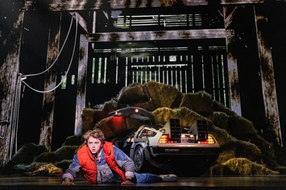 Caden Brauch as Marty McFly, in a production photo for “Back to the Future: The Musical.”