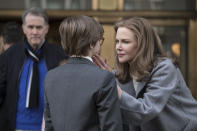 (L-r) BOYD GAINES as Mr. Barbour, OAKES FEGLEY as Young Theo and NICOLE KIDMAN as Mrs. Barbour in Warner Bros. Pictures and Amazon Studios drama, THE GOLDFINCH, a Warner Bros. Pictures release.