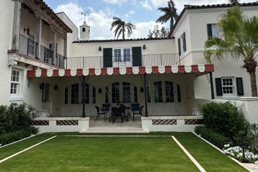 The rear of a property at 271 El Vedado Road is shown after it underwent a renovation project approved by the town's landmarks board in 2021.