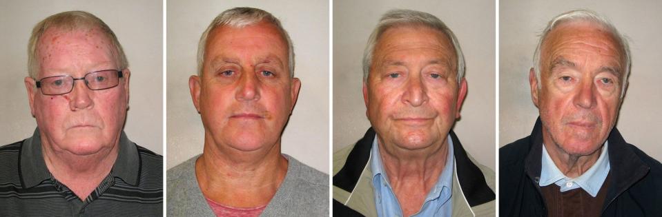 (left - right) John Collins, 74, Daniel Jones, 58, Terry Perkins, 67, and Brian Reader all admitted to their roles in the Hatton Garden heist