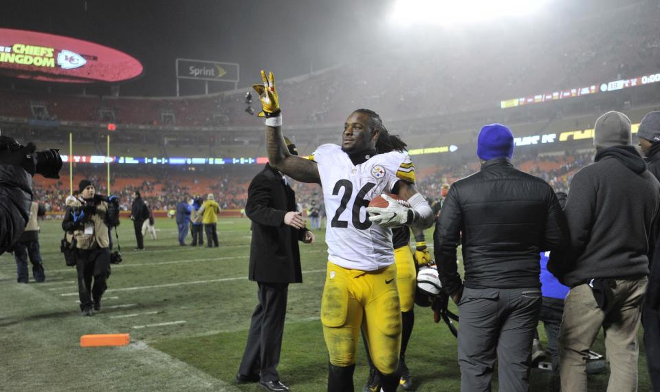 Le'Veon Bell is holding out after not agreeing to a long-term deal with the Steelers. (AP)
