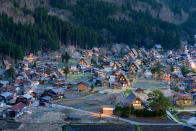 <p>In the villages of Shirakaway-go and Gokayama the traditional “gassho-zukuri” thatched farm houses are the only ones of their kind in Japan. The people in this remote area thrived on the cultivation of silkworms and mulberry trees, and their homes reflect a deep connection to the mountainous landscape. World Heritage site since 1995. (Photo: Sky Sajjaphot/iStock/Getty Images) </p>