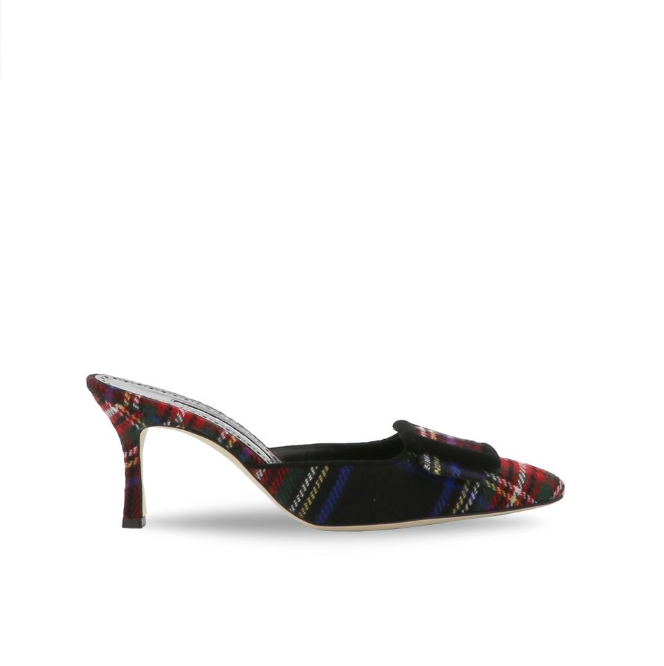 Manolo Blahnik tartan Maysalebi mule (£595)