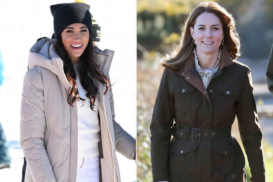 <p>Karwai Tang/WireImage; Chris Jackson/Getty</p> Meghan Markle and Kate Middleton both own a pair of staple footwear