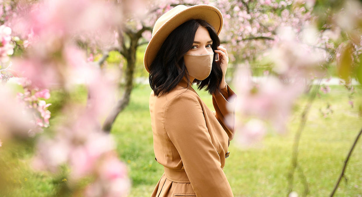 Matching your face mask to your outfit is becoming this summer's hottest trend. (Getty Images)