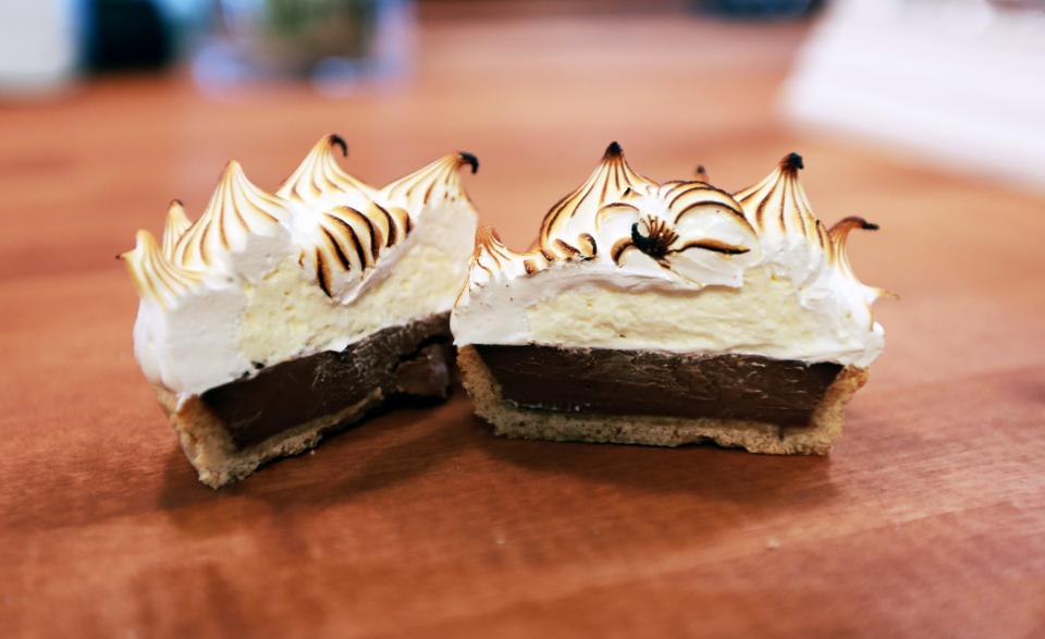 A s'mores tart is on the menu at Confectionary Designs in Rehoboth on Thursday, Oct. 13, 2022.