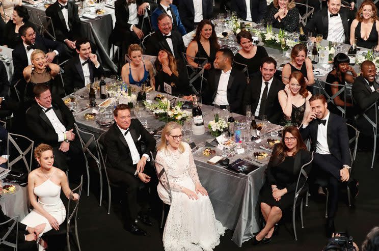 Brie Larson and Meryl Streep sit front and center (Photo: Getty Images)