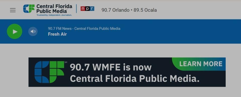 Central Florida Public Radio encompasses WMFE stations in Orlando and Ocala/The Villages. The station has a new website at www.cfpublic.org.