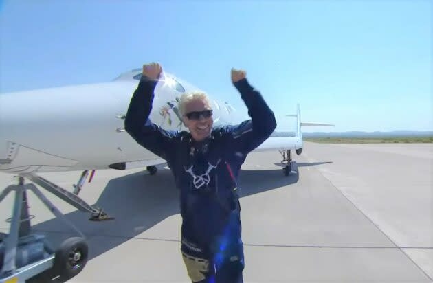 Richard Branson after flight