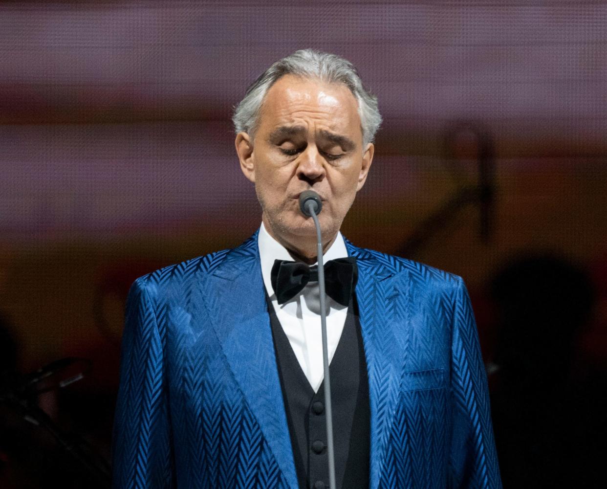 Andrea Bocelli, shown performing in Indianapolis in December 2022, will sing with the Milwaukee Symphony Orchestra at Fiserv Forum on April 6.