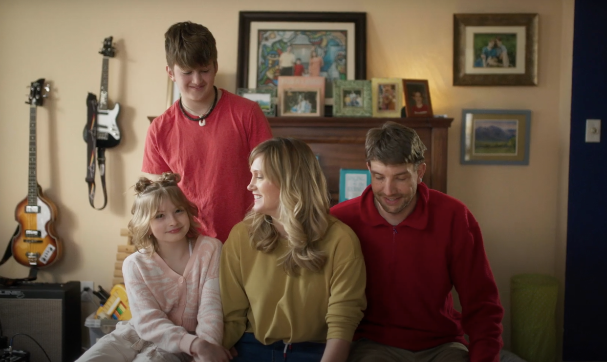 The Briggle family (Lulu, Max, Amber and her husband Adam) are part of a new PSA produced by GLAAD to show public support for trans youth. (Courtesy GLAAD)