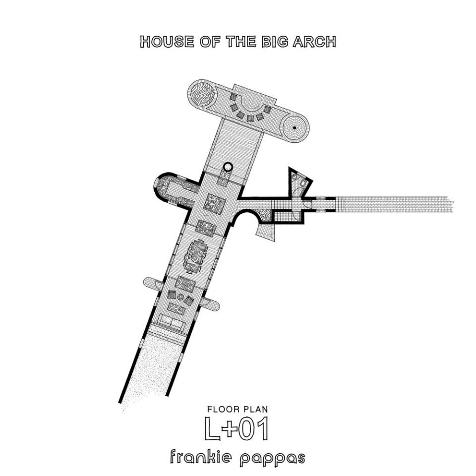 Architectural Drawings for the House of the Big Arch show just how much effort the architects took to slot this design into the surrounding landscape. 