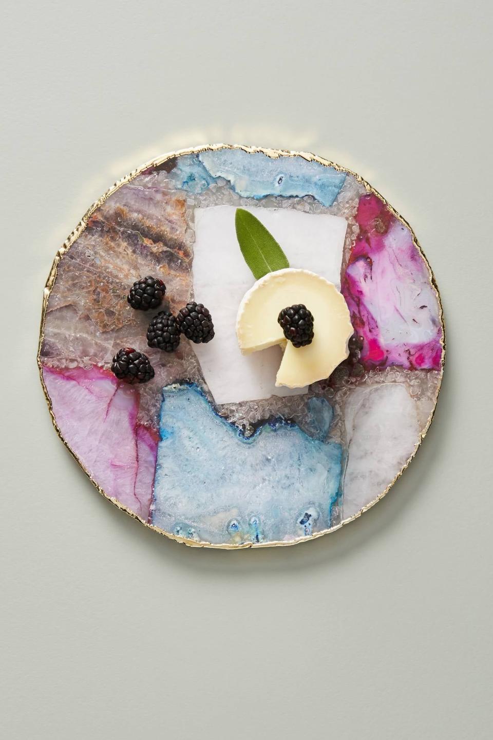 54) Anthropologie Composite Agate Cheese Board