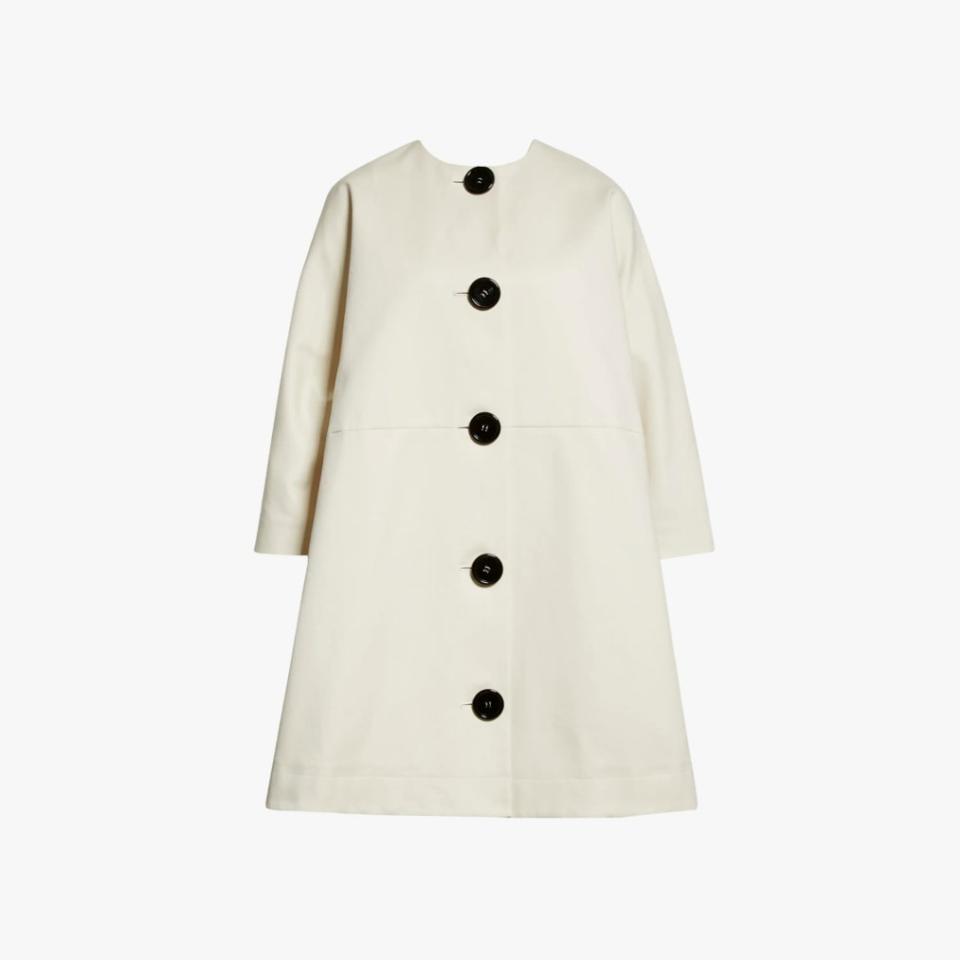 Co three-quarter A-line cotton coat