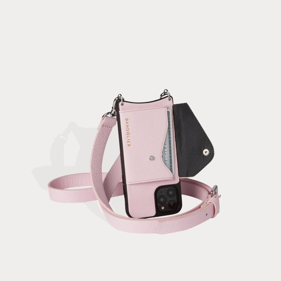 45) Hailey Side Slot Leather Crossbody iPhone Wallet