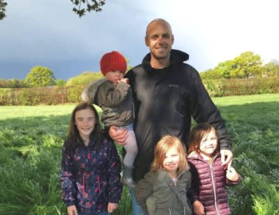 Richard Blain (pictured with his children) was killed. (SWNS)