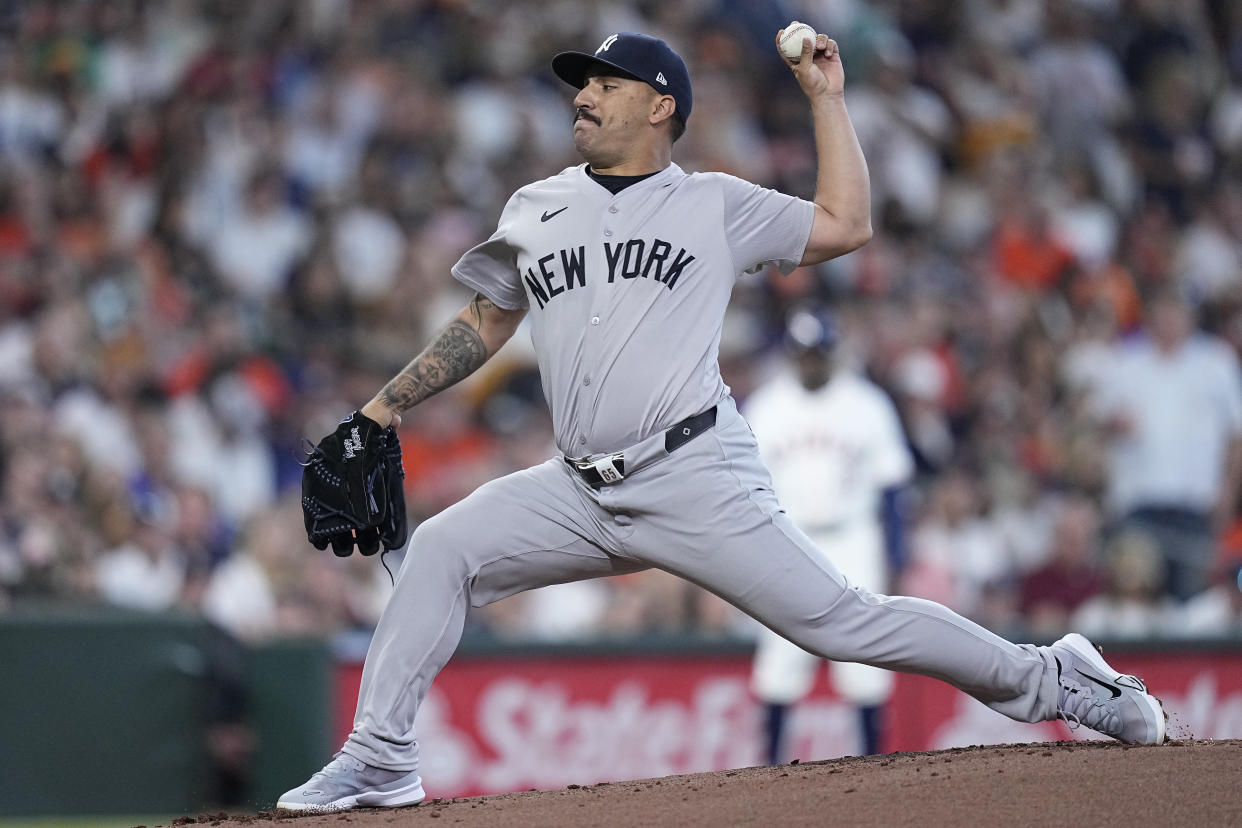 New York Yankees starting pitcher Nestor Cortes had five strikeouts on Opening Day, which was meaningful to some. (AP Photo/Kevin M. Cox)