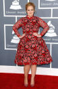 <b>Adele </b><br><br>The Brit singer divided fashion critics in her red floral Valentino SS13 Couture frock - but we loved it.<br><br>All images © Rex