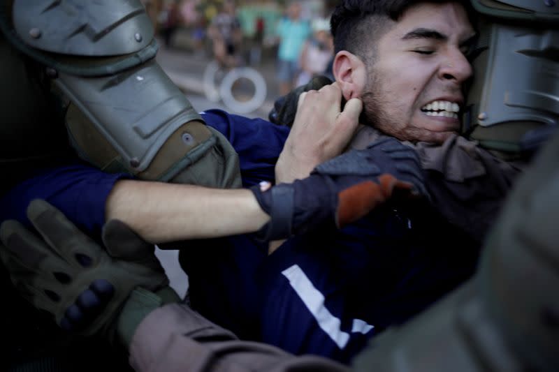 FILE PHOTO: Protests against Chile's government in Santiago