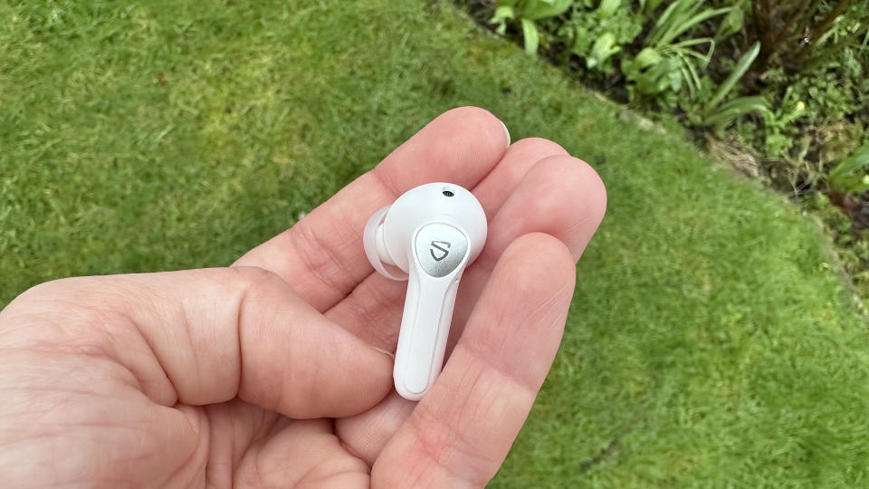 The Soundpeats Air4 Pro held in a hand