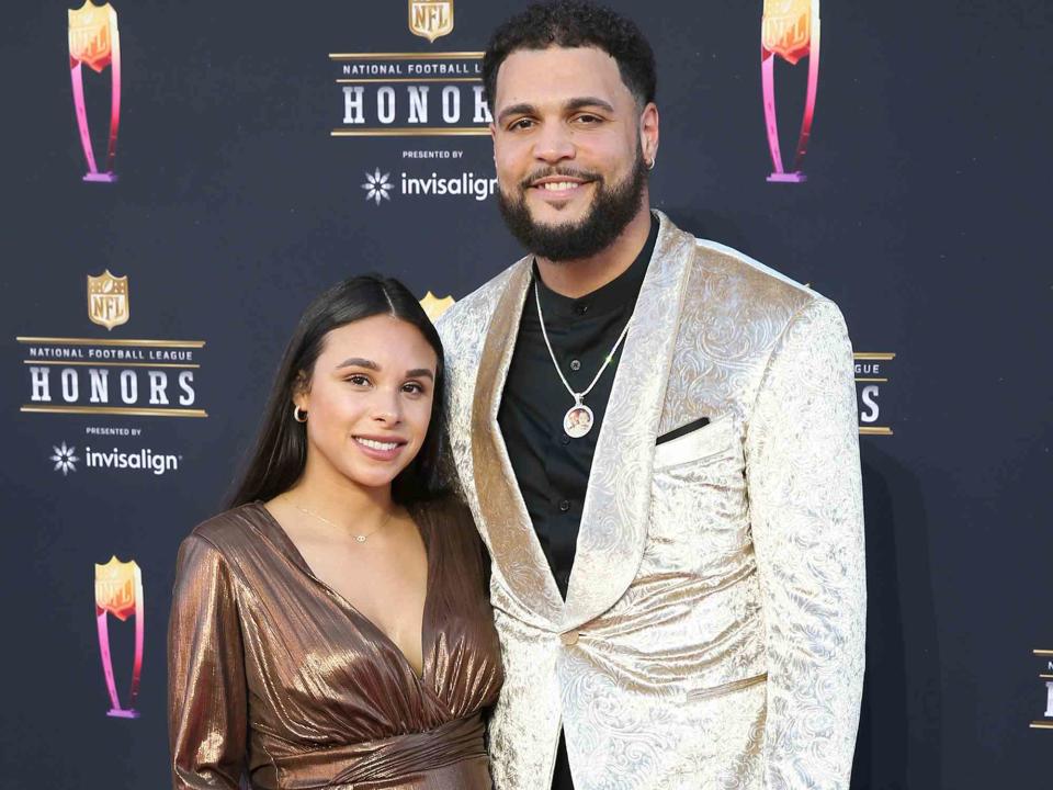 <p>Karl Walter/Variety/Penske Media/Getty</p> Ashli Dotson and Mike Evans at the 11th Annual NFL Honors on February 10, 2022 in Los Angeles, California.