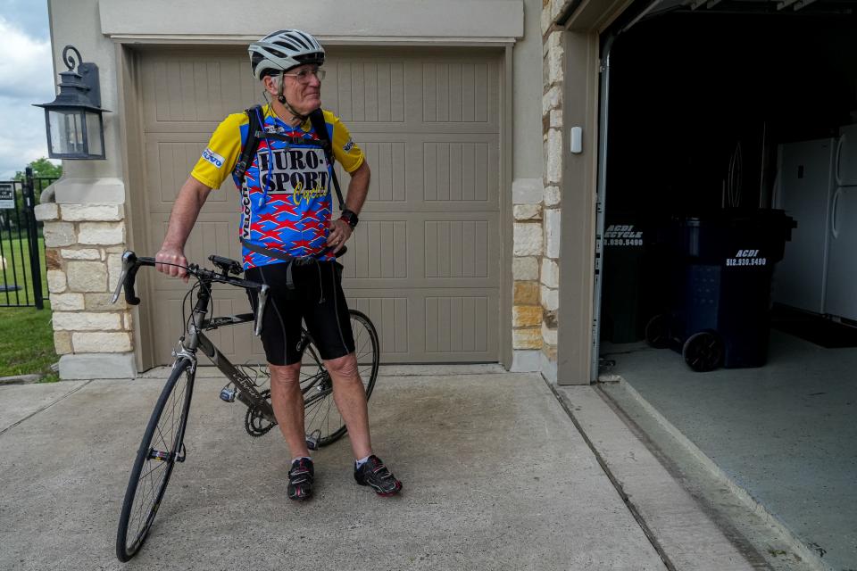 Frank Brewer regularly rides for 2 1/2 to three hours on his bike. It's how he gets in shape for ski racing after suffering a surprising heart attack.