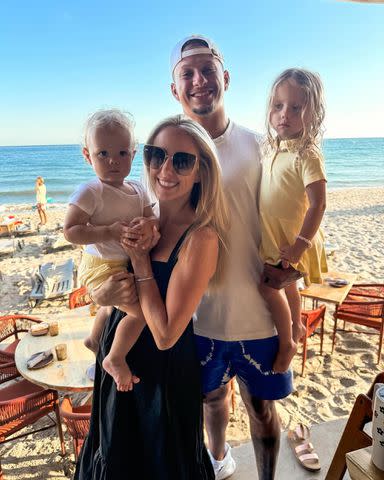 <p>Brittany Mahomes/Instagram</p> Brittany and Patrick Mahomes with their children in Spain in June 2024