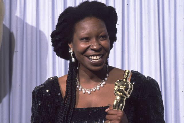 <p>John Barr/Liaison</p> Whoopi Goldberg winning her Best Supporting Actress Oscar for 'Ghost'