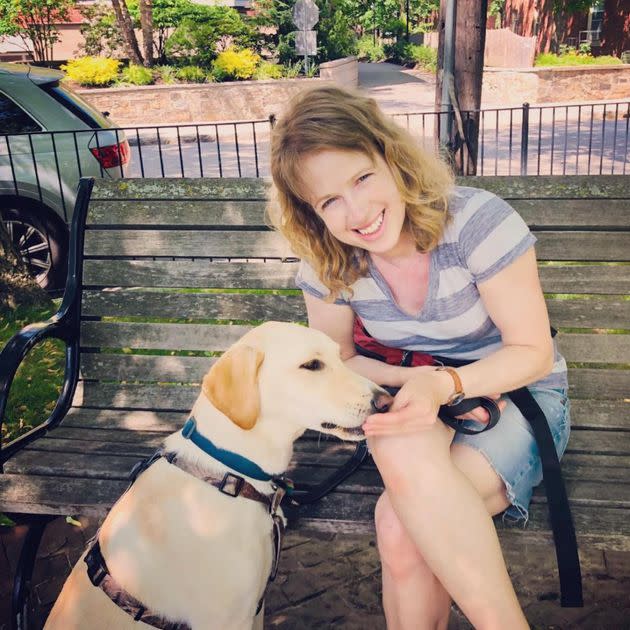 The author with Beau, age 1, at a park outside Boston, June 2021. (Photo: Courtesy of Tracy Strauss)