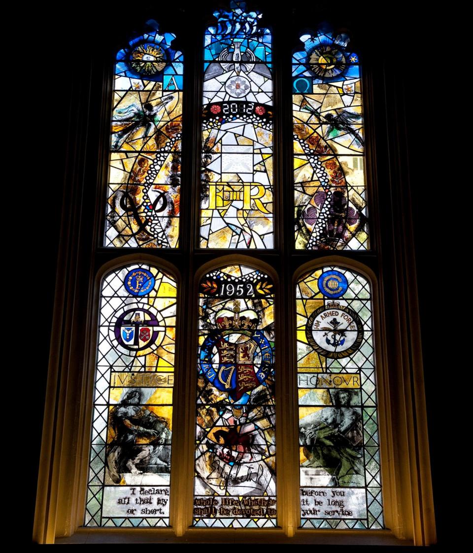 The Queen and the Duke of Edinburgh unveiled the Diamond Jubilee Stained Glass Window at the Queen's Chapel of the Savoy - Eddie Mulholland 