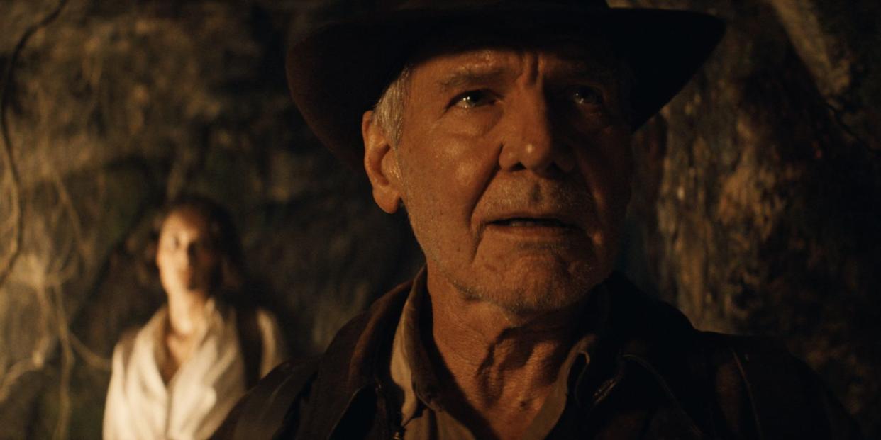 l r helena phoebe waller bridge and indiana jones harrison ford in lucasfilm's indiana jones and the dial of destiny ©2023 lucasfilm ltd tm all rights reserved