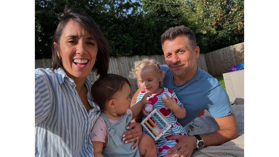 Janette manrara and Pasha kovalev with their kids