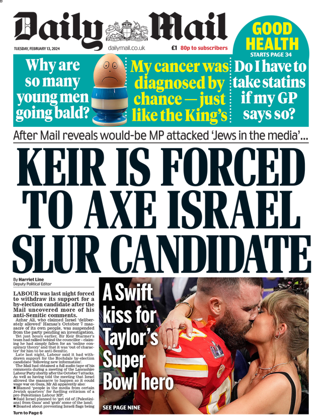 Newspaper headlines: Labour 'axes' candidate and 'Corrie Ken's