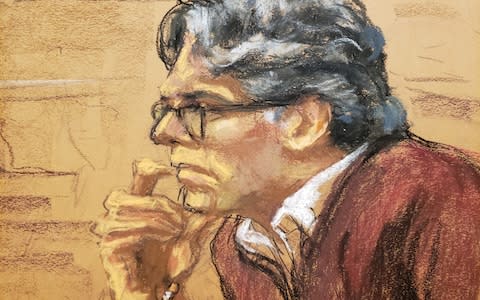 A court room sketch of Nxivm leader Keith Raniere - Credit: Reuters