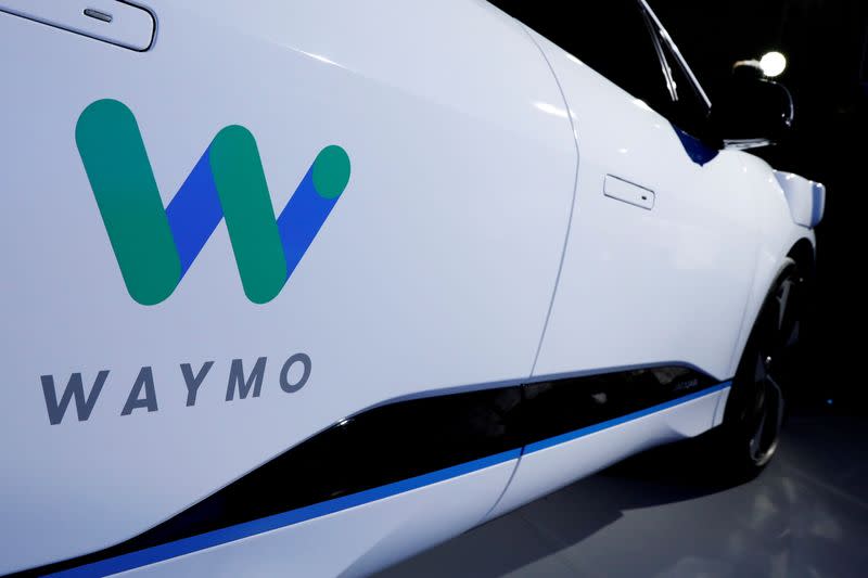 FILE PHOTO: A Jaguar I-PACE self-driving car is pictured during its unveiling by Waymo in the Manhattan borough of New York