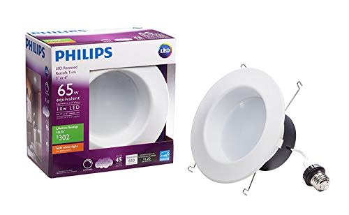 Philips LED myLiving Dimmable 5”/6” Downlight Recessed Lighting Fixture: 650-Lumens, 2700-Kelvi…