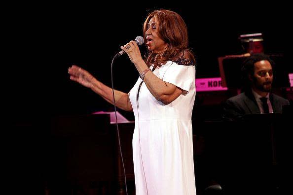 Aretha performing earlier this year in New York. The singer turns 75 this week (Getty)