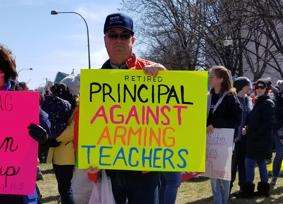 Robert McDaniel of Gainesville, Fla., holds a sign at the March for Our Lives in Washington, D.C. (Christopher Wilson/Yahoo News)