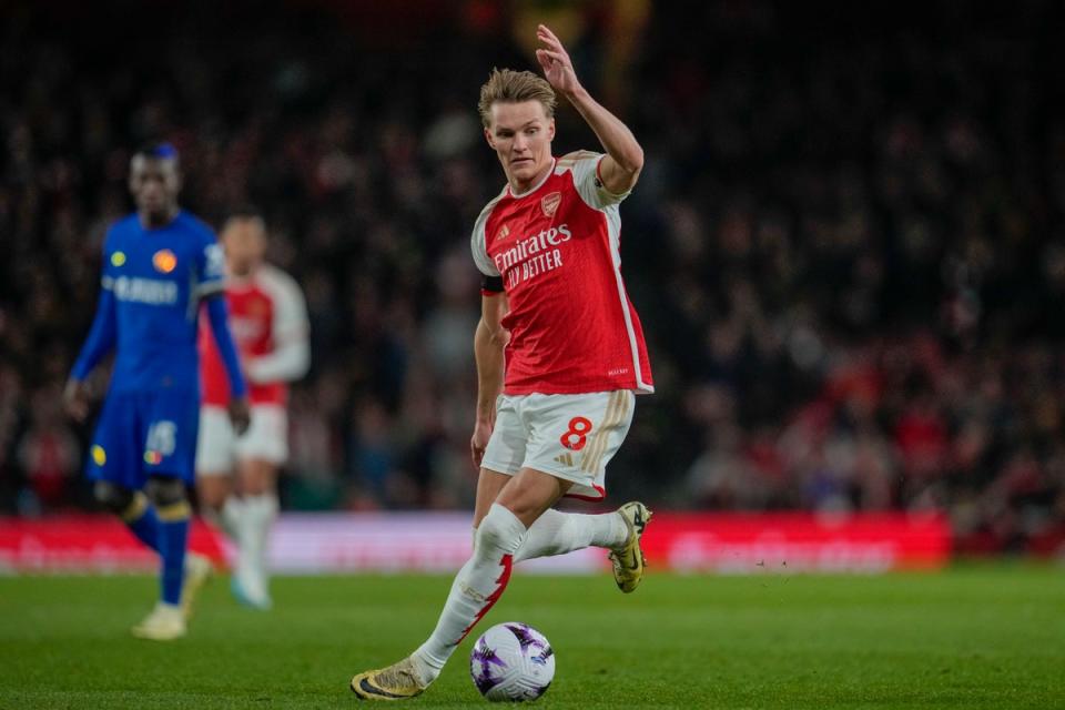 Martin Odegaard was the crucial playmaker for arguably Arsenal’s best performance of the season (AP)